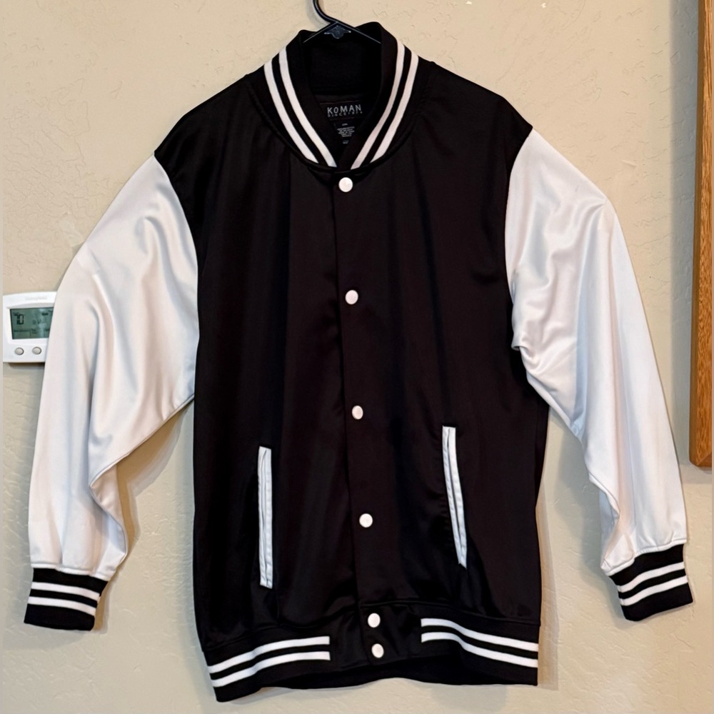 Koman Black and White Bomber Jacket